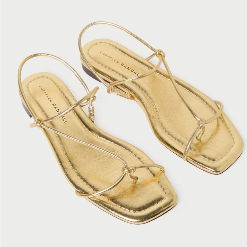 Loeffler Randall Gold Strappy Sandals